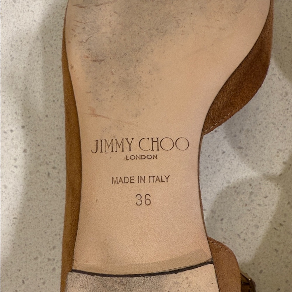 Jimmy Choo Pointed Toe D’Orsay Work Flats - Picture 3 of 7